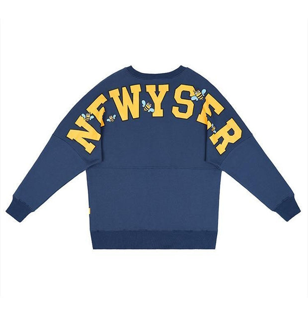 Men's casual loose retro street letter sweater