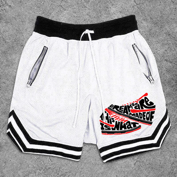 Casual Letter Print Basketball Shorts