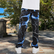 Tie-dye hip-hop cross street loose straight-leg trousers
