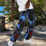 Tie-dye hip-hop cross street loose straight-leg trousers