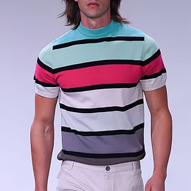 Casual knitted striped T-shirt