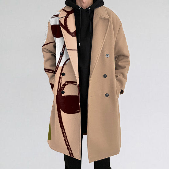 Casual art illustration noble luxury jacket long coat