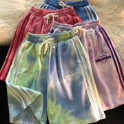 Tie-dye design sense of American fashion casual five-point sports pants