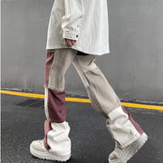 Street Trendy Color Splicing Pants