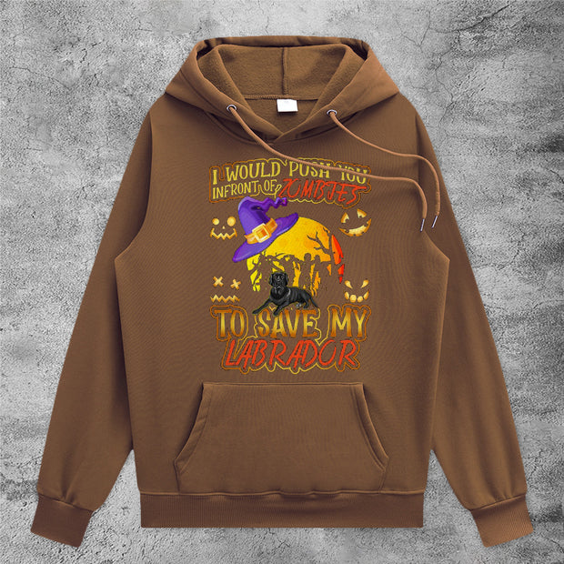 Halloween witch and dog hoodie
