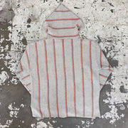 Cotton and linen fashion striped casual hoodie