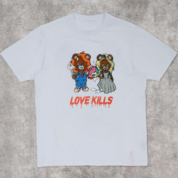 Personalized Love Pattern Retro Short Sleeve T-Shirt