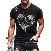 Short-sleeved casual pullover sex heart print T-shirt