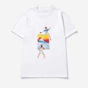 Table Tennis Print Short Sleeve Street T-Shirt