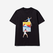 Table Tennis Print Short Sleeve Street T-Shirt