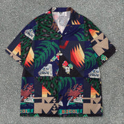 Year Tropical Rainforest Style Street Short Sleeve Shirt Casual Suit