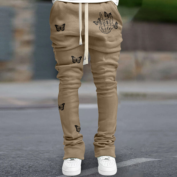Retro trendy street hip-hop slim-fit flared trousers