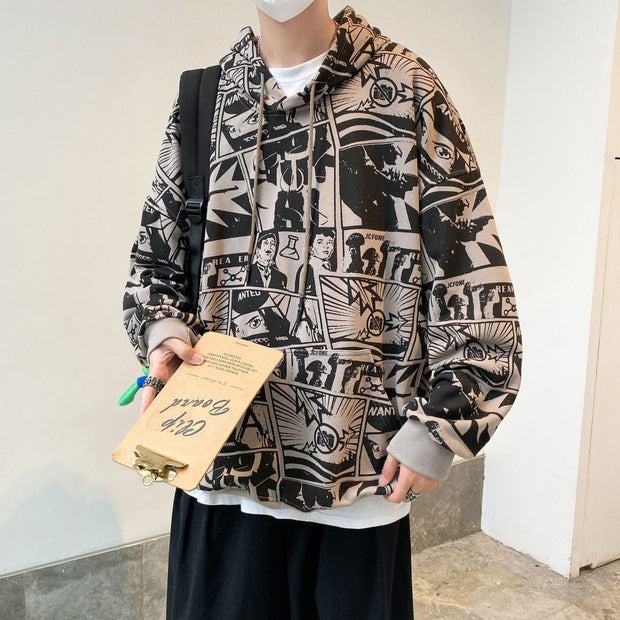 Fashion brand loose ins retro anime hoodie