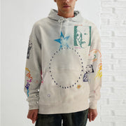 Street style personalized print long-sleeved hoodie