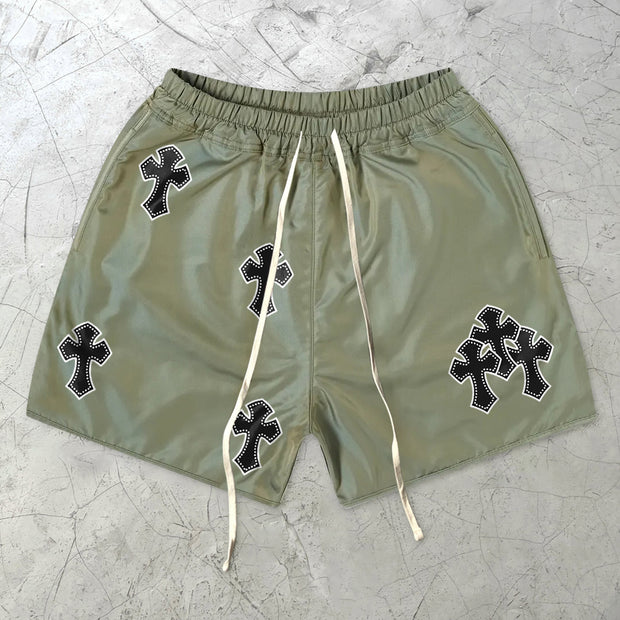 Artistic cross casual retro shorts
