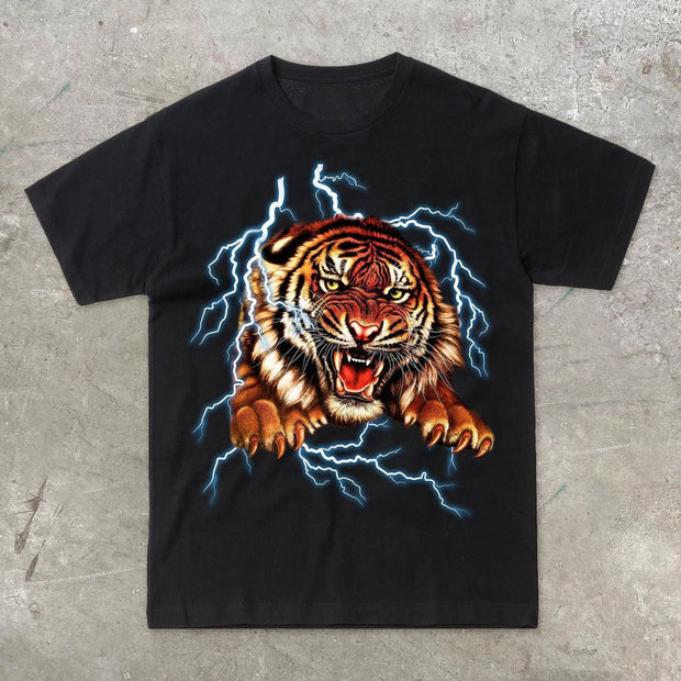 Personalized tiger print T-shirt men