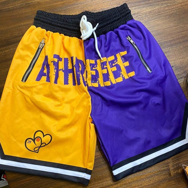 Fashion hit color basketball shorts