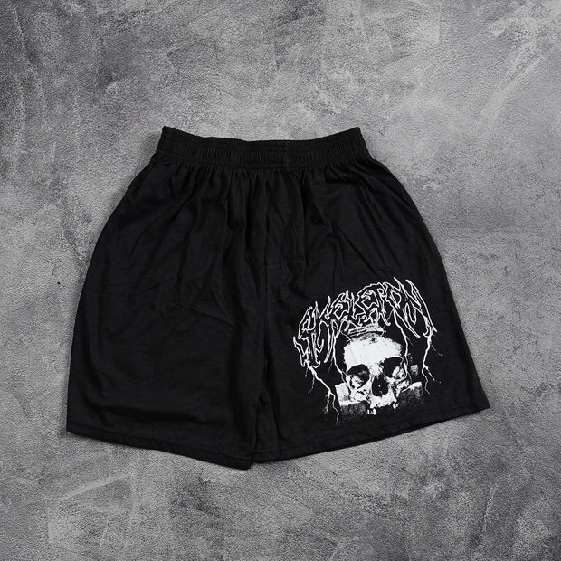 Street Skull Print Shorts