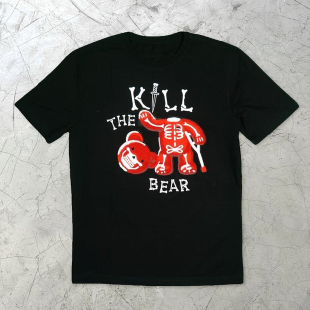Personalized casual bear print T-shirt men