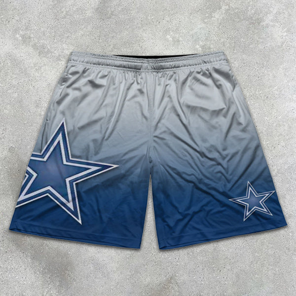 star graphic print gradient shorts