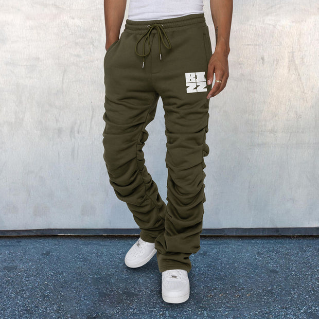 Tide brand printed pile pants casual street trousers