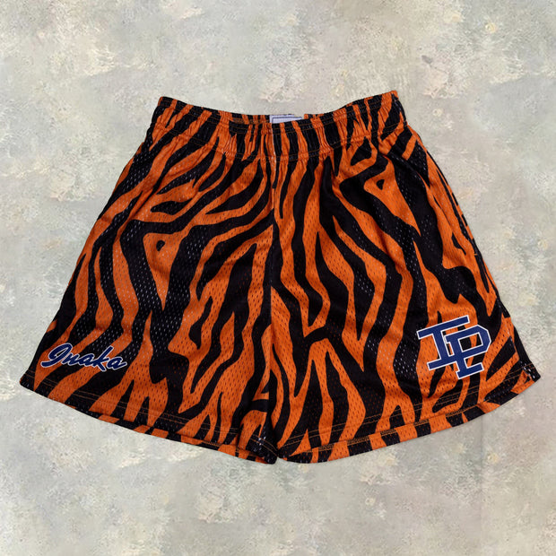 Stylish Zebra Print Sports Mesh Shorts