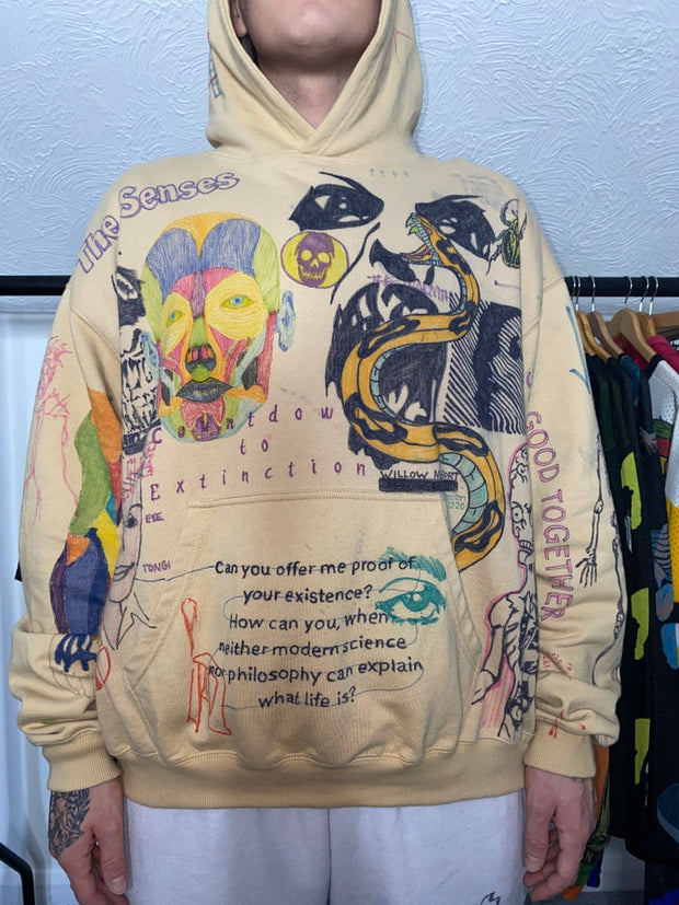 Street style personality men's printed hoodie