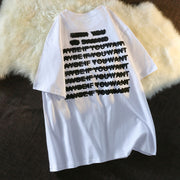 Fashion street style loose letter print short-sleeved T-shirt