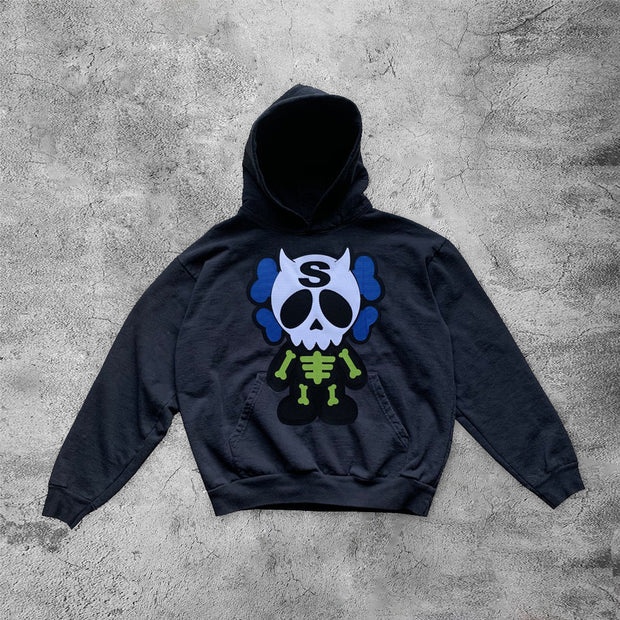 Demon skull casual hoodie
