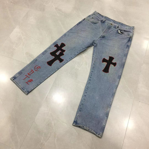 Casual retro cross street outdoor home jeans