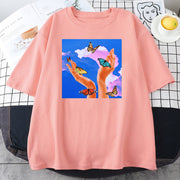 Fashion printed multicolor couple T-shirt