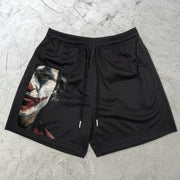 Joker parody retro street mesh shorts