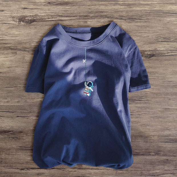 Personalized astronaut print T-shirt
