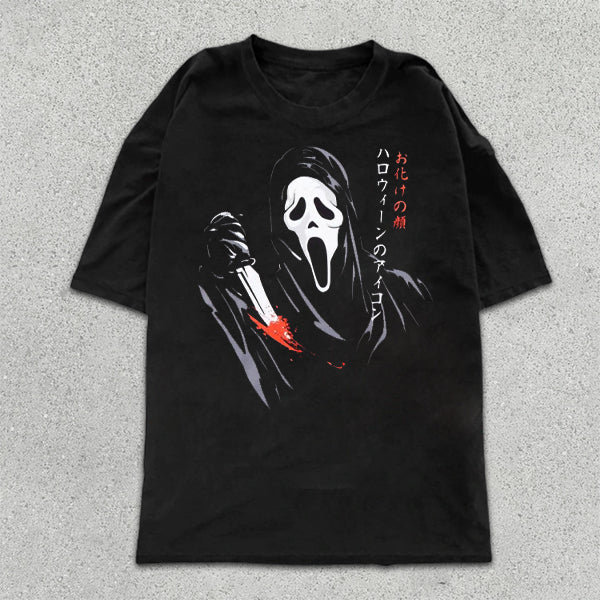 Mask Ghost Print Short Sleeve T-Shirt