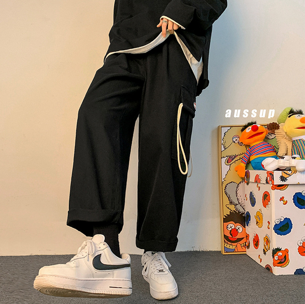 Tooling trend loose straight-leg casual pants