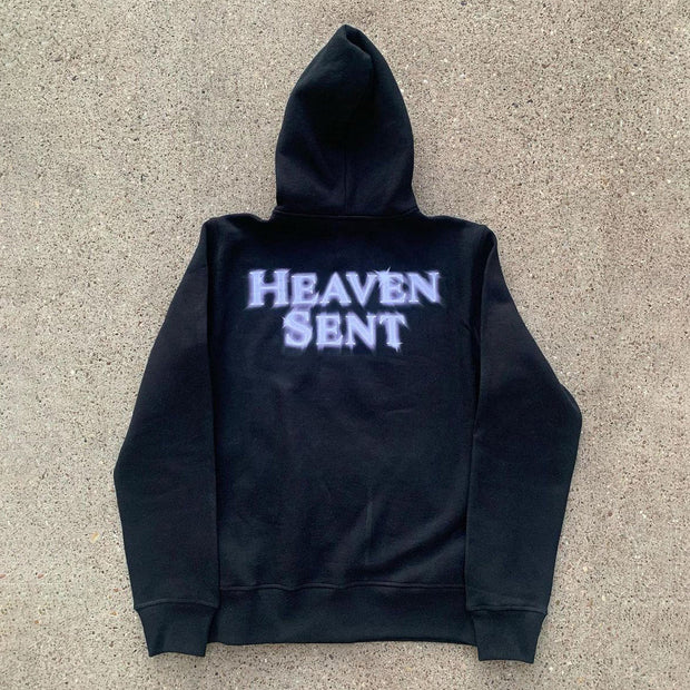 Personalized print hooded long sleeve sweatshirt