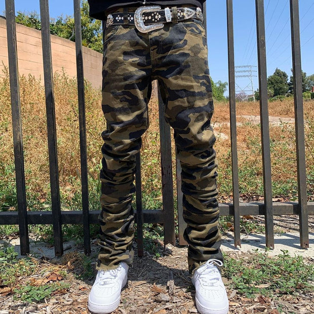 Personalized camouflage print outdoor street style men's trousers