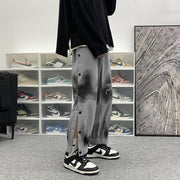 Belted trousers breasted casual pants hip hop