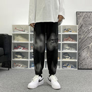Belted trousers breasted casual pants hip hop