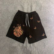 Retro butterfly fashion sports casual shorts