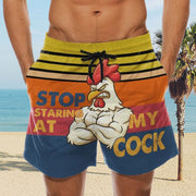 Beach pants fun 3D turkey head print swimming trunks spoof shorts