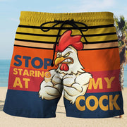 Beach pants fun 3D turkey head print swimming trunks spoof shorts
