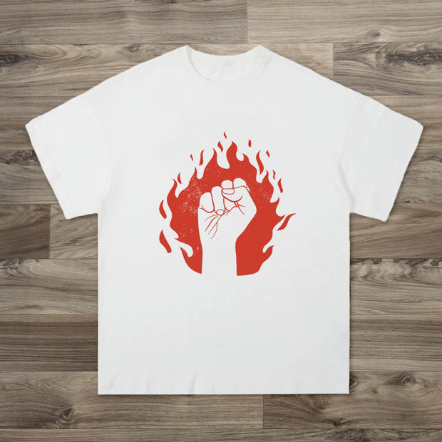 Palm flame vintage print T-shirt