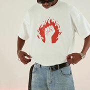 Palm flame vintage print T-shirt