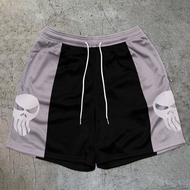 Casual Trendy Print Mesh Sports Shorts