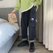 Workwear jeans men's loose straight leg wide-leg pants