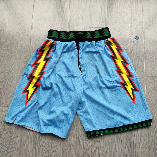 Lightning print fashion track shorts