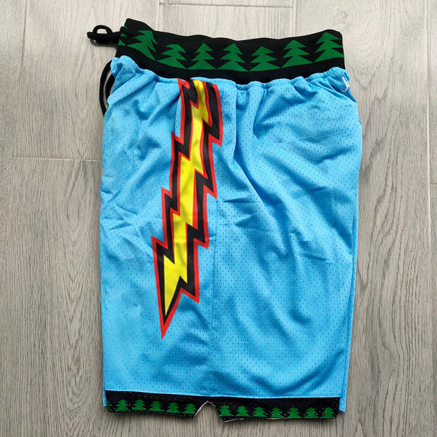 Lightning print fashion track shorts