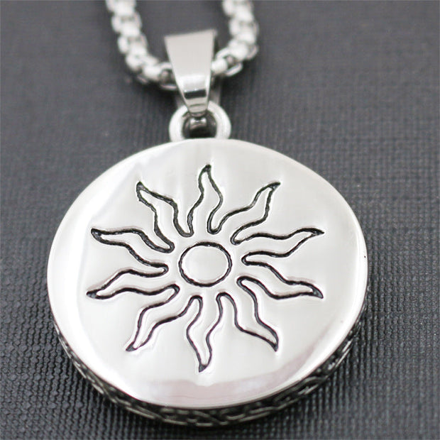 Stainless steel sunflower pendant men's punk necklace with jewelry