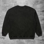 Casual retro burst heart long-sleeved sweater